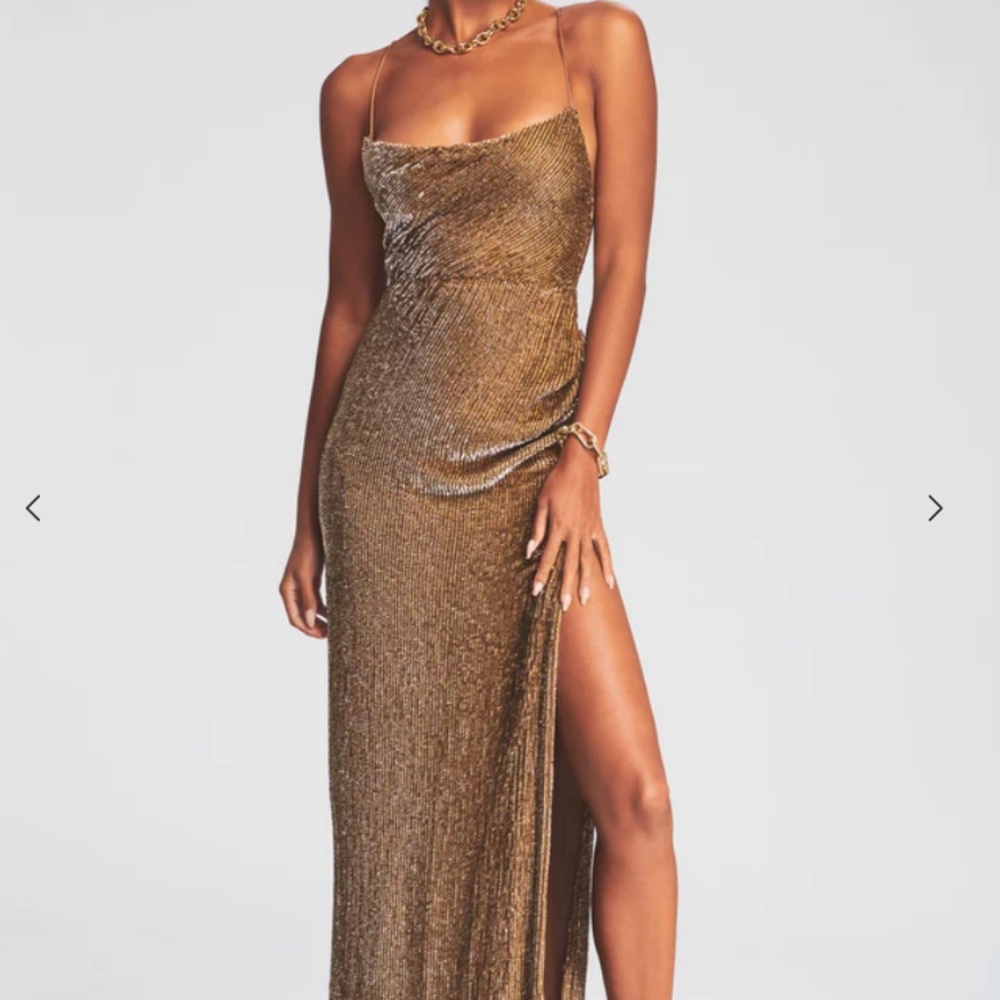 Retrofete Embellished Evening Gown Rose Gold / Bronze - Size XXS / 0 - NWT